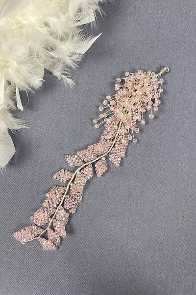 Hayalperest boncuk Powder Crystal Beaded Hair and Turban Accessory for Iliz Bridal