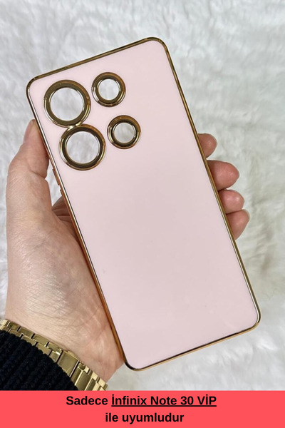 EMZTech Gold Kenarlı Silikon Note 30 Vip Kılıf