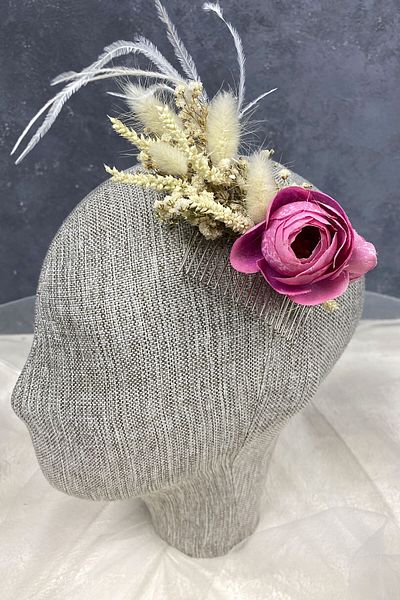 Hayalperest boncuk Accesoriu de păr festonat cu pene și flori Cipso