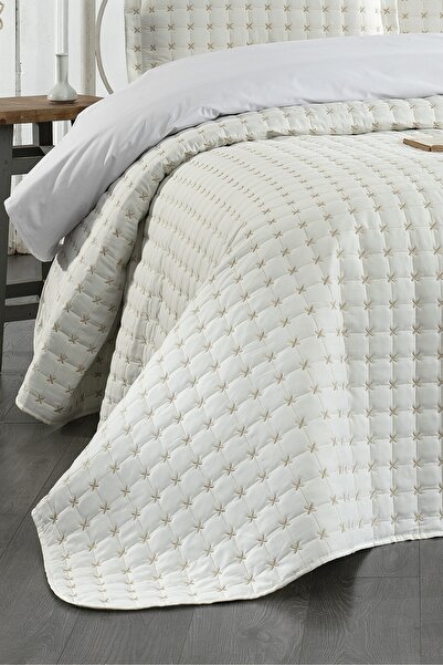 Levanzo Çift Kişilik Yatak Örtüsü Alden Krem-Gold