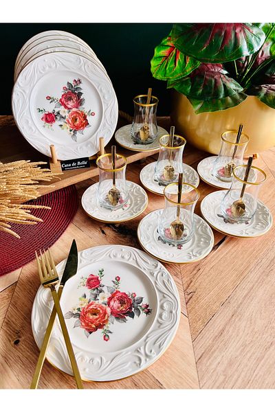CASA DE BELLA Cabo Da Roca 18 Pieces 6-Person Gilded Tea Set