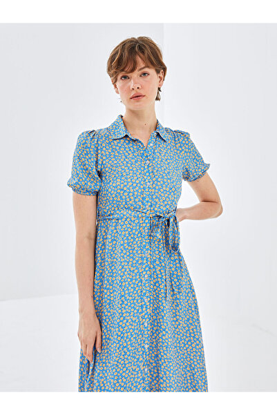 LC Waikiki BLAİS Çiçekli Kısa Kollu Kadın Gömlek Elbise