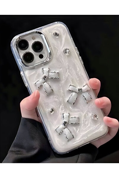 HYPERSOFT Iphone 16 Pro Max (6.9 inç) Uyumlu Simli Kabartma Figürlü Parlak Ep...