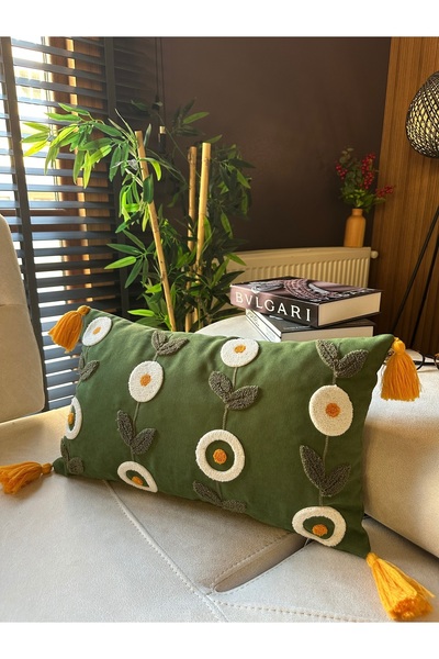 en gözde home غطاء قلاب مستطيل مطرز