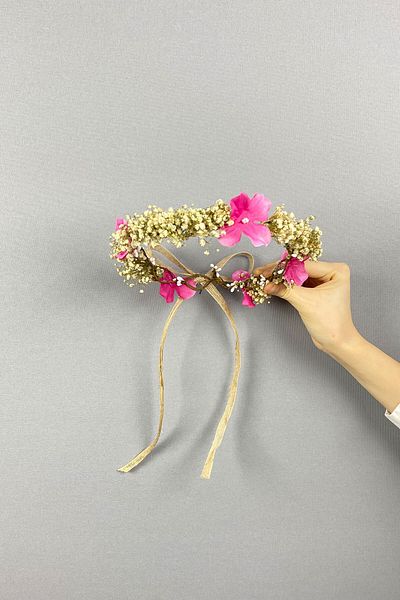 Hayalperest boncuk Hydrangea Dry Floral External Shoot Bridal Hair Accessory