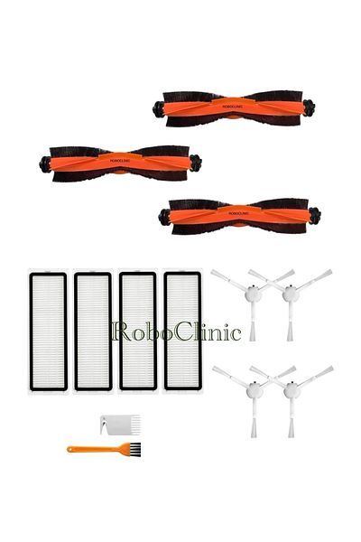 Roboclinic Xiaomi Robot Vacuum X10 Plus X20 Plus Compatible Spare Brush, Hepa Filter Set-13 Pieces