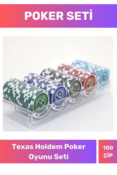 Fernanda Professional 100-Chip Texas Holdem Blackjack Casino Game