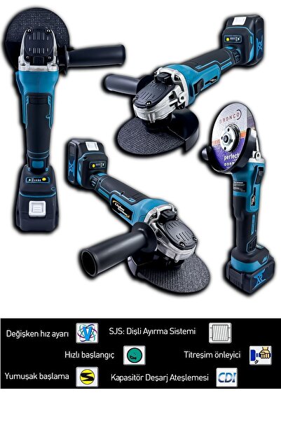 Lieber German Brushless Motor 4 Lü Set 21 V Darbeli Matkap Bijon Somun Sıkma Sökme Taşlama Spiral Kırıcı Delici