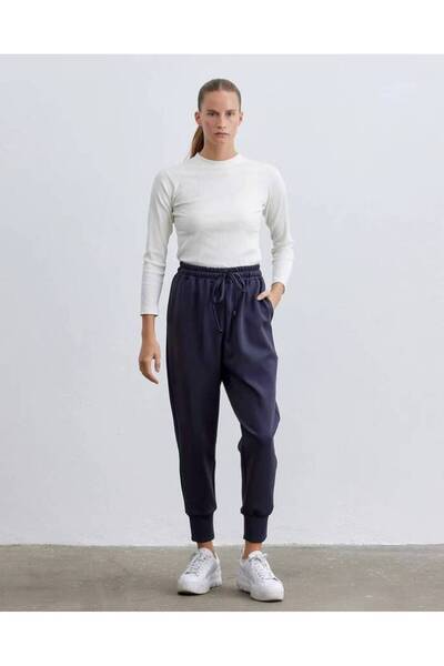 Kadın Jogger Pantolon Scuba Jogger Pantolon Tesettür Pantolon Beli Büzgülü Jogger Pantolon