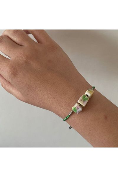 BAE ATOLYE Green Gift Elevator Bracelet - Murano Glass Handmade