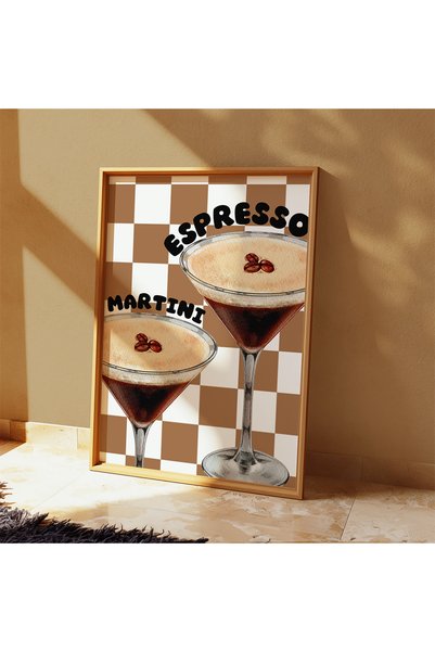 DES VU PRINT Espresso Martini Kokteyl Temalı Mutfak Posteri