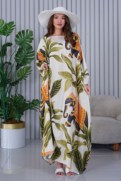 Eceyaman moda Women's Print Maxi Dress Plus Size Dress
