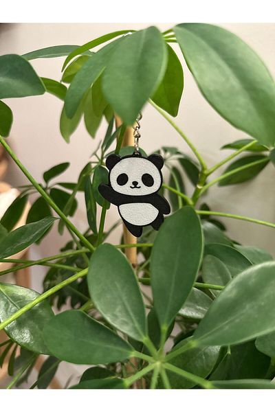 3B tasarım Cute Panda Keyring 3D Printing Gift for Friend Lover Gift Keyring