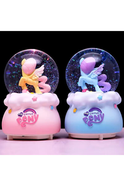 hediyesahibi My Little Pony Kar Küresi Büyük Boy Tam Otomatik Işıklı Müzikli Püskürtmeli Mavi