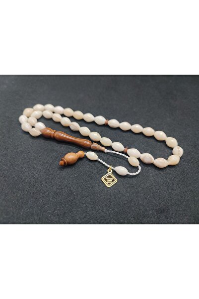 İskeçe Exclusive Cemil Master Work with Sketched Hand Boy Kuka Combination Whale Bone Rosary Certified 6841