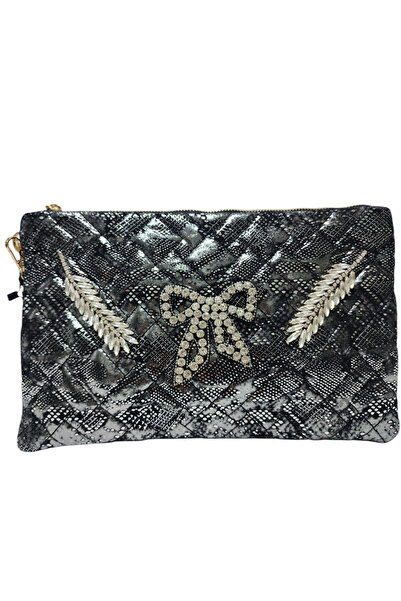 ARBABAG&ACCESSORY GEANTĂ DE MÂNĂ-UMĂRĂ PENTRU FEMEI CU MOTIV CRYSTAL BLACK-SI...