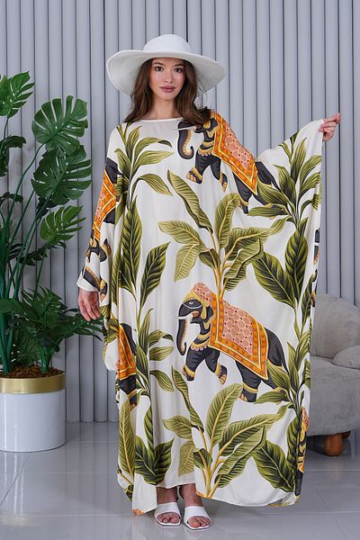 Eceyaman moda Women's Print Maxi Dress Plus Size Dress