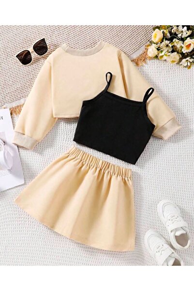 MANCY Girls' Los Angeles Printed Crop-Pleated Skirt Set of 3