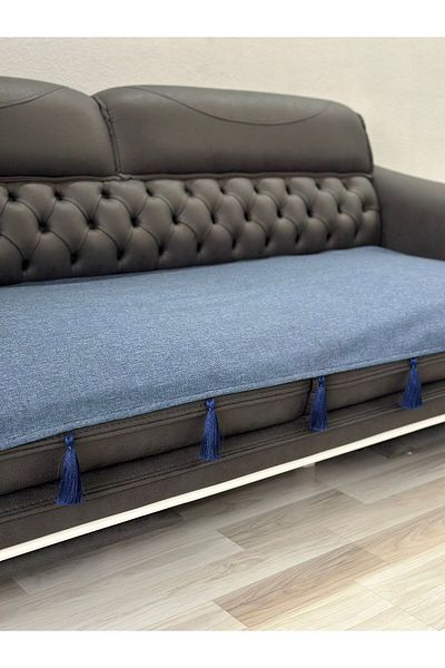DESİGNBYASYAA Upholstery Linen Fabric Tufted Sofa Cover Non-Slip Covers Back and Sitting Area 140X200 cm
