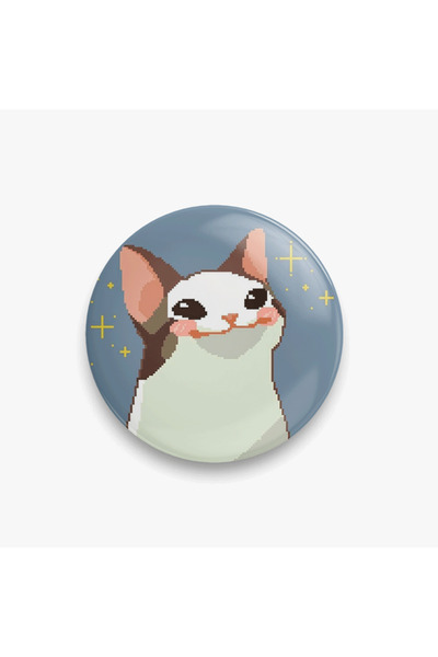 rebelberi Piksel Kedi Pixel Art Stil Rozet