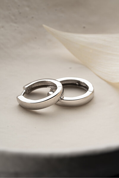 Silvano Jewelry 925 Ayar Gümüş Silver Taşsız Halka Küpe