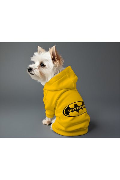 MPZ Pets Cat and Dog Outfit & Gown - Yellow Hoodie Batdog