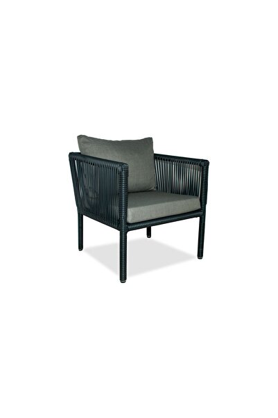 VAVRATTAN Berlin 2 1 1 Rattan Bahçe Balkon Oturma Takımı Taş Gri