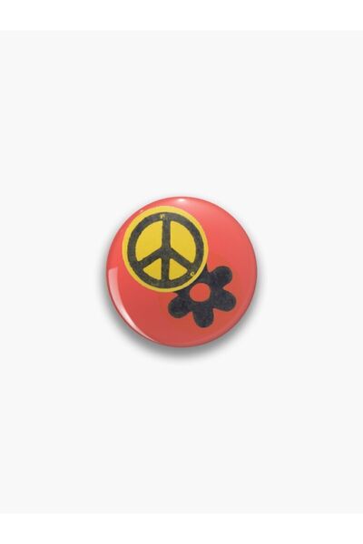 rebelberi Peace Vintage 80s 90s Temalı Rozet