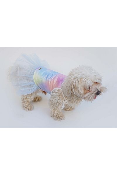 MPZ Pets Cat and Dog Outfit & Dress - Rainbow Tulle Dress