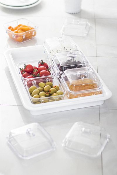 AC BOX Acrylic White 6-Piece Breakfast Set with Lid & Storage Container (Not Glass)