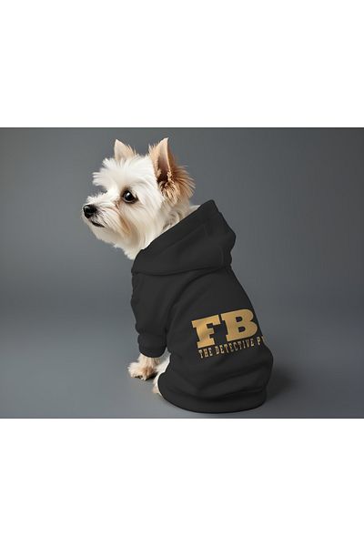 MPZ Pets Cat and Dog Outfit & Gown, Black Hoodie Fbi Model