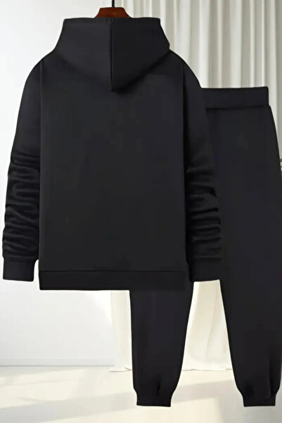 Marco Fresco Cotton Men's Printed Bottom Top Tracksuit Set Oversized Hooded