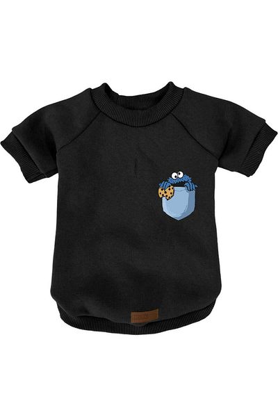 MPZ Pets Cat and Dog Outfit - Black Sweatshirt and Cookie Pocket