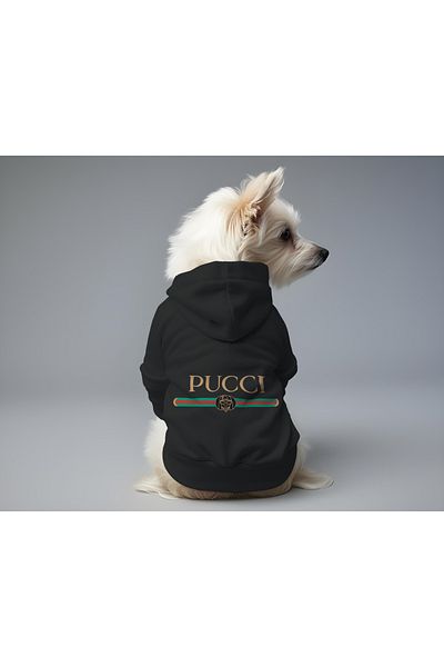 MPZ Pets Cat and Dog Outfit - Black Hoodie & Pucci