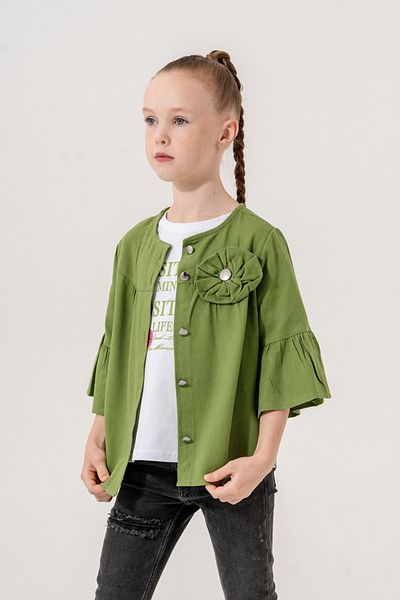 GİYİCEM TEKSTİL Floral Print Girls Shirt Set - 3127