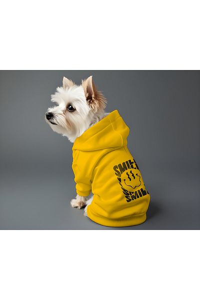 MPZ Pets Cat and Dog Outfit & Dress - Yellow Hoodie Smile