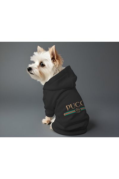 MPZ Pets Cat and Dog Outfit - Black Hoodie & Pucci