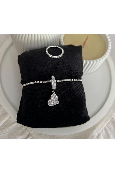 Deha Design Waterway Bracelet Ring Heart Charm (Set of 3)