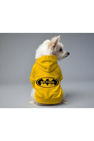 MPZ Pets Cat and Dog Outfit & Gown - Yellow Hoodie Batdog