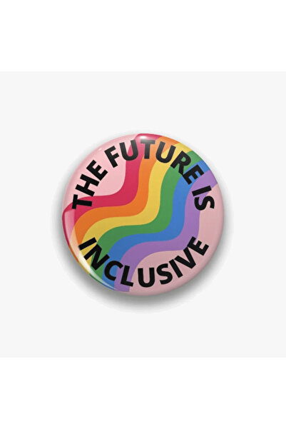 rebelberi The Future is Inclusive Yazılı Gökkuşağı Rozet