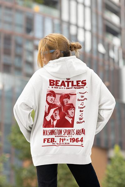 SEVBANO The Beatles Music Band Printed Unisex Oversize 1964 Hoodie