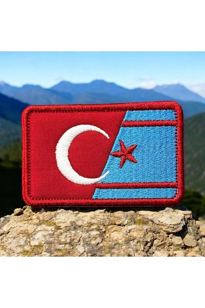 Ex Patch Turcia și Siria Turkmene Steagul Broderie Patch 8 X 5 Cm