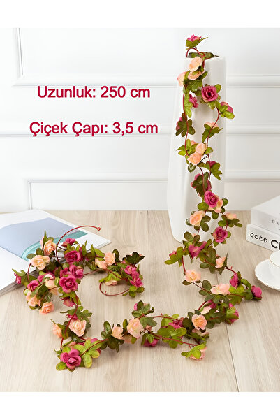 Dekosimge Yapay Gül Sarmaşık Çiçek 250 cm