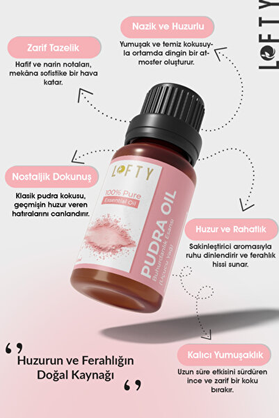 Lofty Pudra Uçucu Yağ Buhurdanlık Esansı Oda Kokusu Uçucu Esansiyel Yağ Buhur Yağı 10ml
