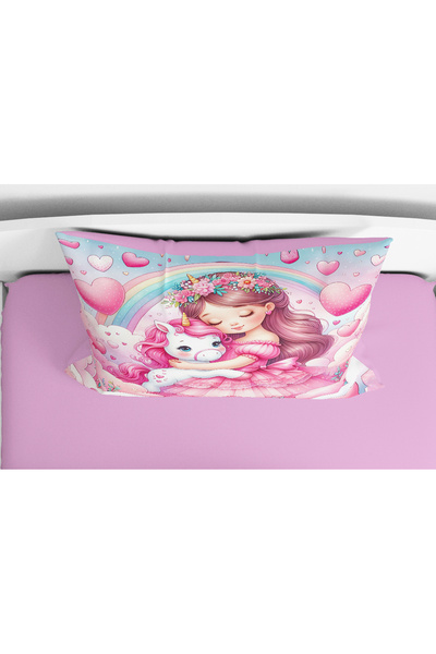 Home Princess Unicorn 3D Digital Printed Single Girl's Bedding Set Without Sheets