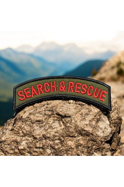 Ex Patch Haki Ground Search & Rescue Broderie Peç Arma 11 X 4 Cm