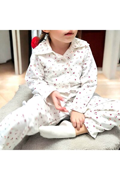 Pupa Set de pijamale cu mânecă lungă, cu guler de cămașă, cu nasturi, din bumbac