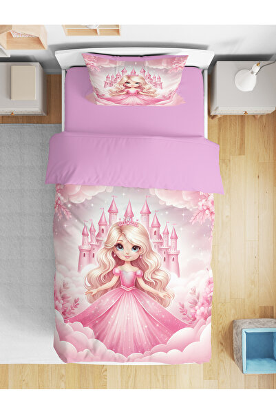 Erays Home Fairy Tale Princess Themed 3D Digital Printed Single Size Sheetless Girls' Bedding Set