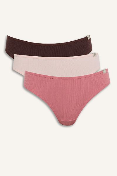 DeFacto 3-teiliges Slip-Höschen-Set mit geripptem Riemen – E4896ax25sp