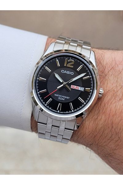 Casio Silver Black Color Men's Wrist Watch
